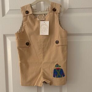 NWT Tan corduroy Jon Jon with Embroidered Jockey
